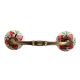 Red Flower Crackle Ceramic Bridge Handle